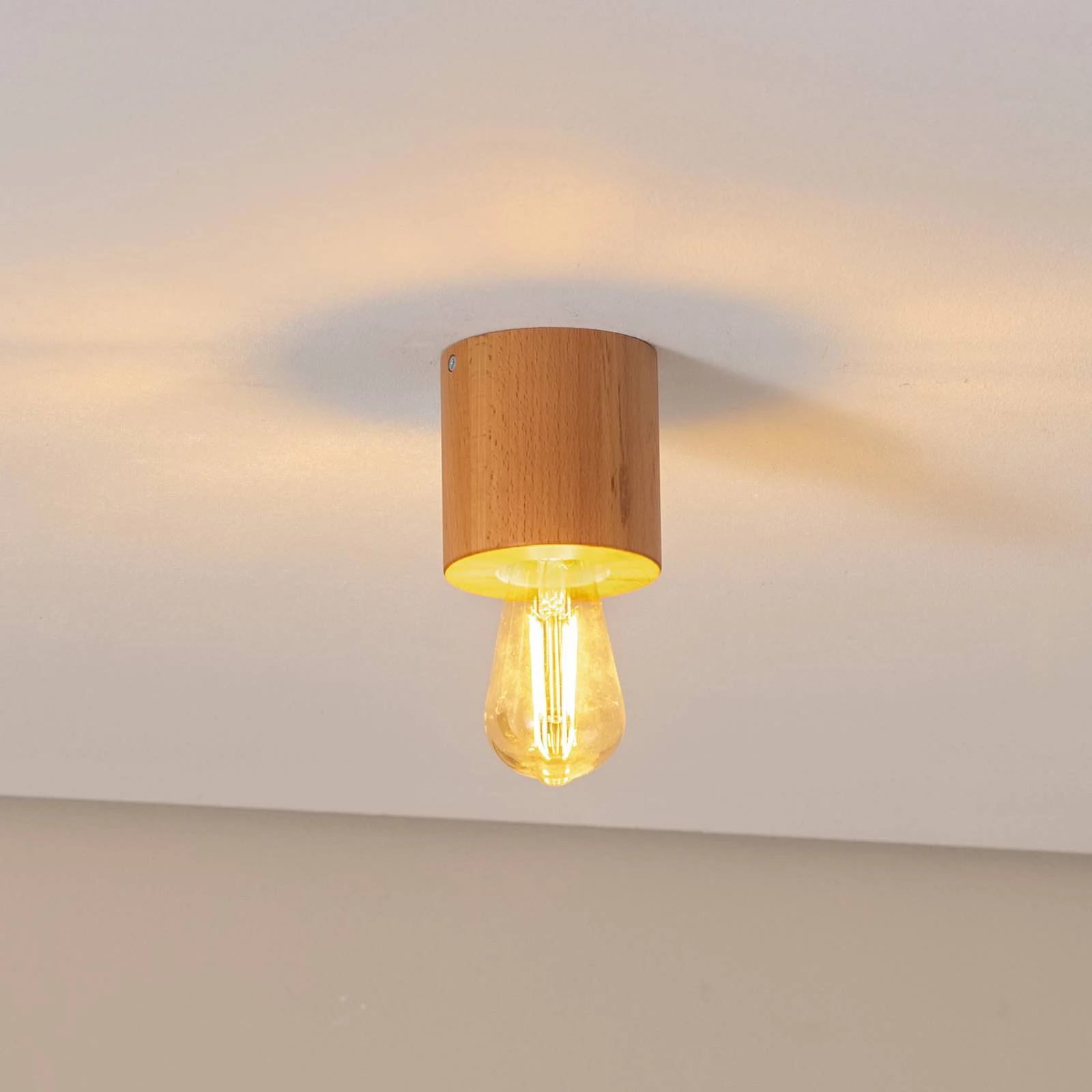 Envostar Peach Puff Deckenlampe, Zylinder aus Holz günstig online kaufen