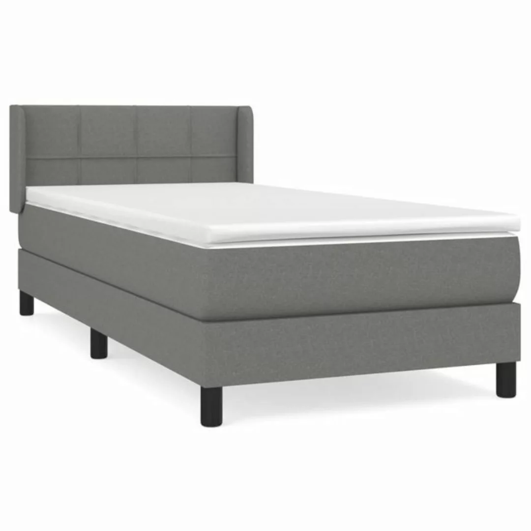 furnicato Bett Boxspringbett mit Matratze Dunkelgrau 90x190 cm Stoff (1-tlg günstig online kaufen