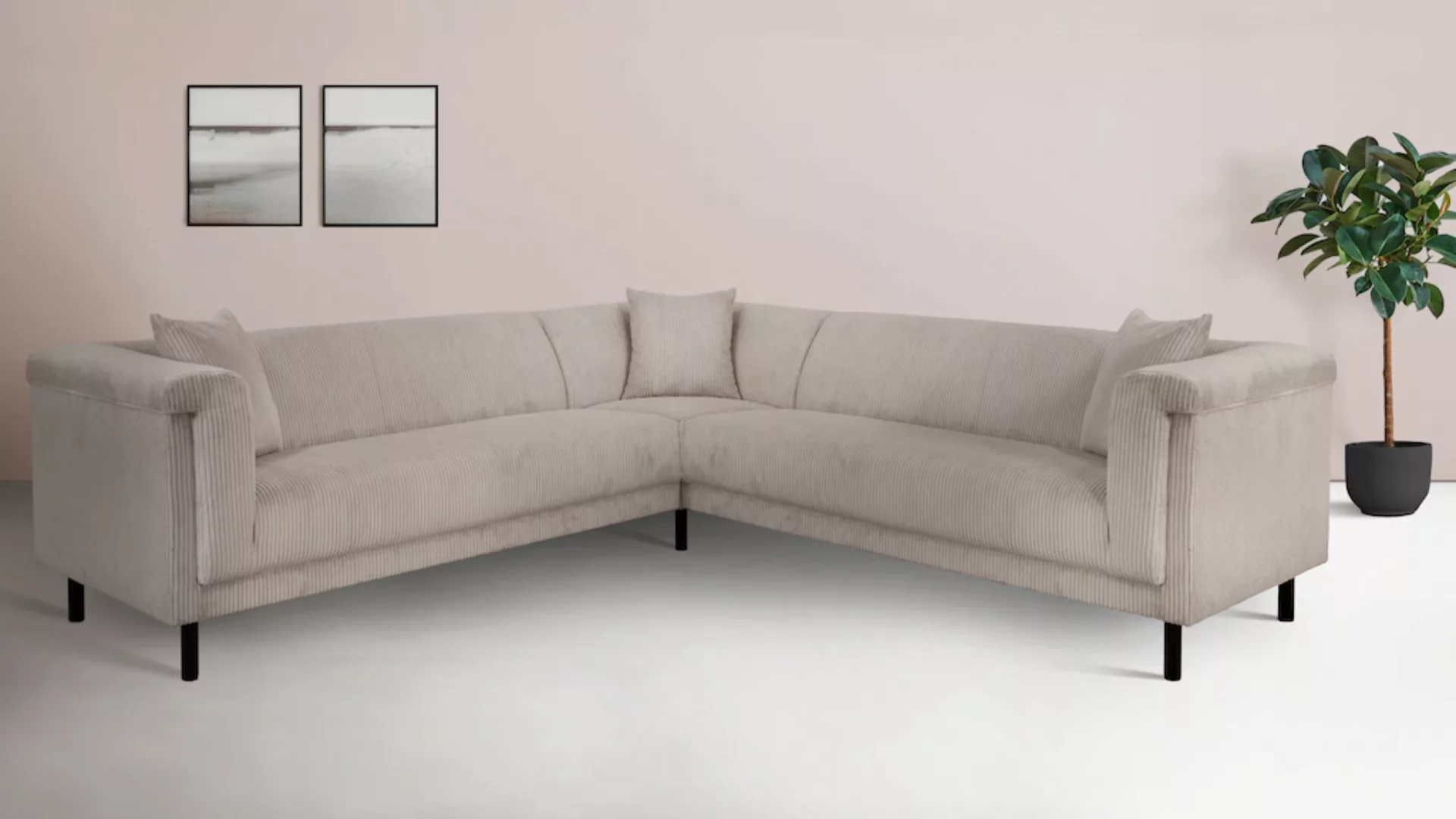 INOSIGN Ecksofa "AGNIA L-Form B/T/H: 244/244/71 cm", incl. Zierkissen, glei günstig online kaufen