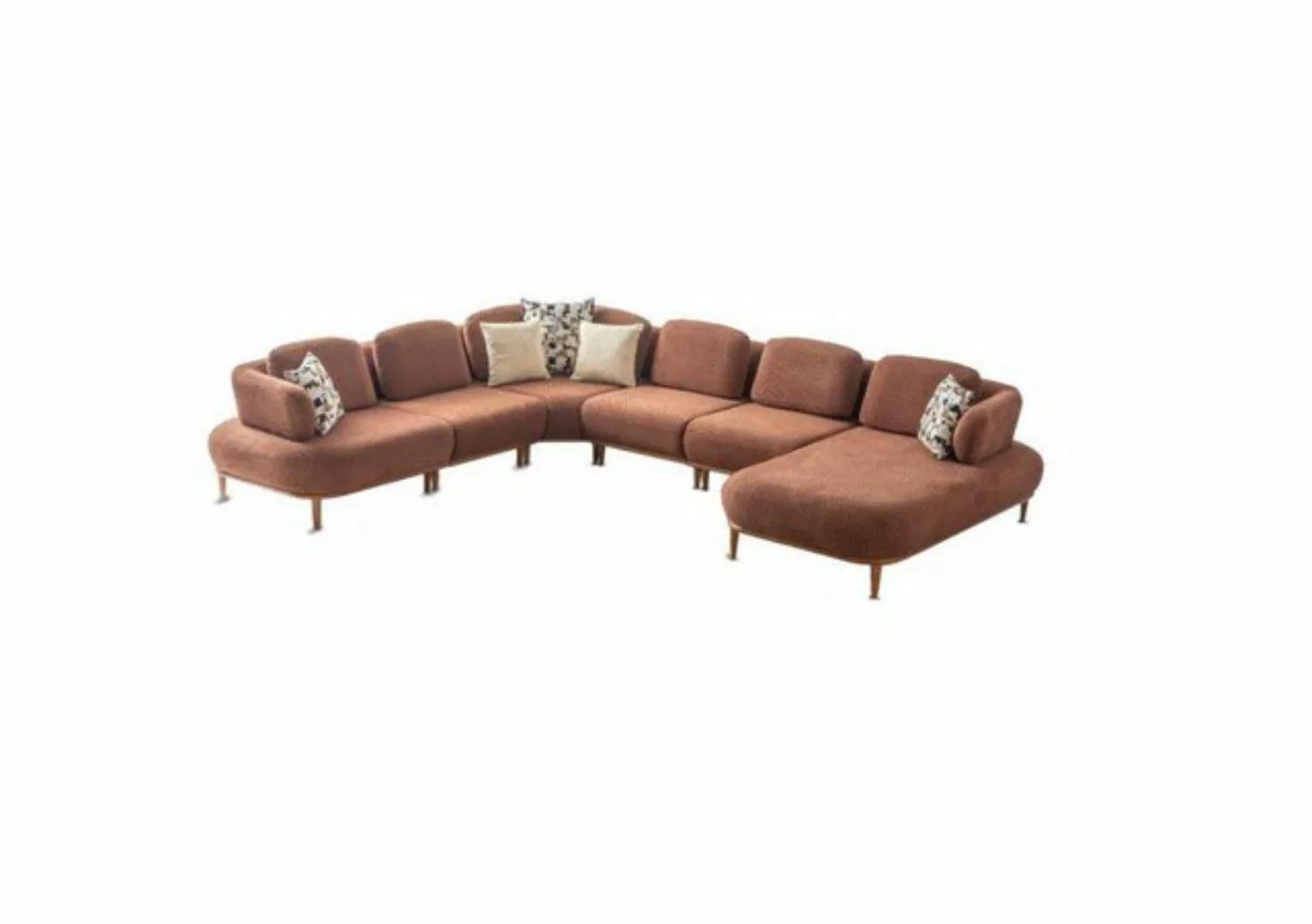 JVmoebel Ecksofa Braunes U-Form Sofa Designer Wohnzimmer Wohnlandschaft Lux günstig online kaufen