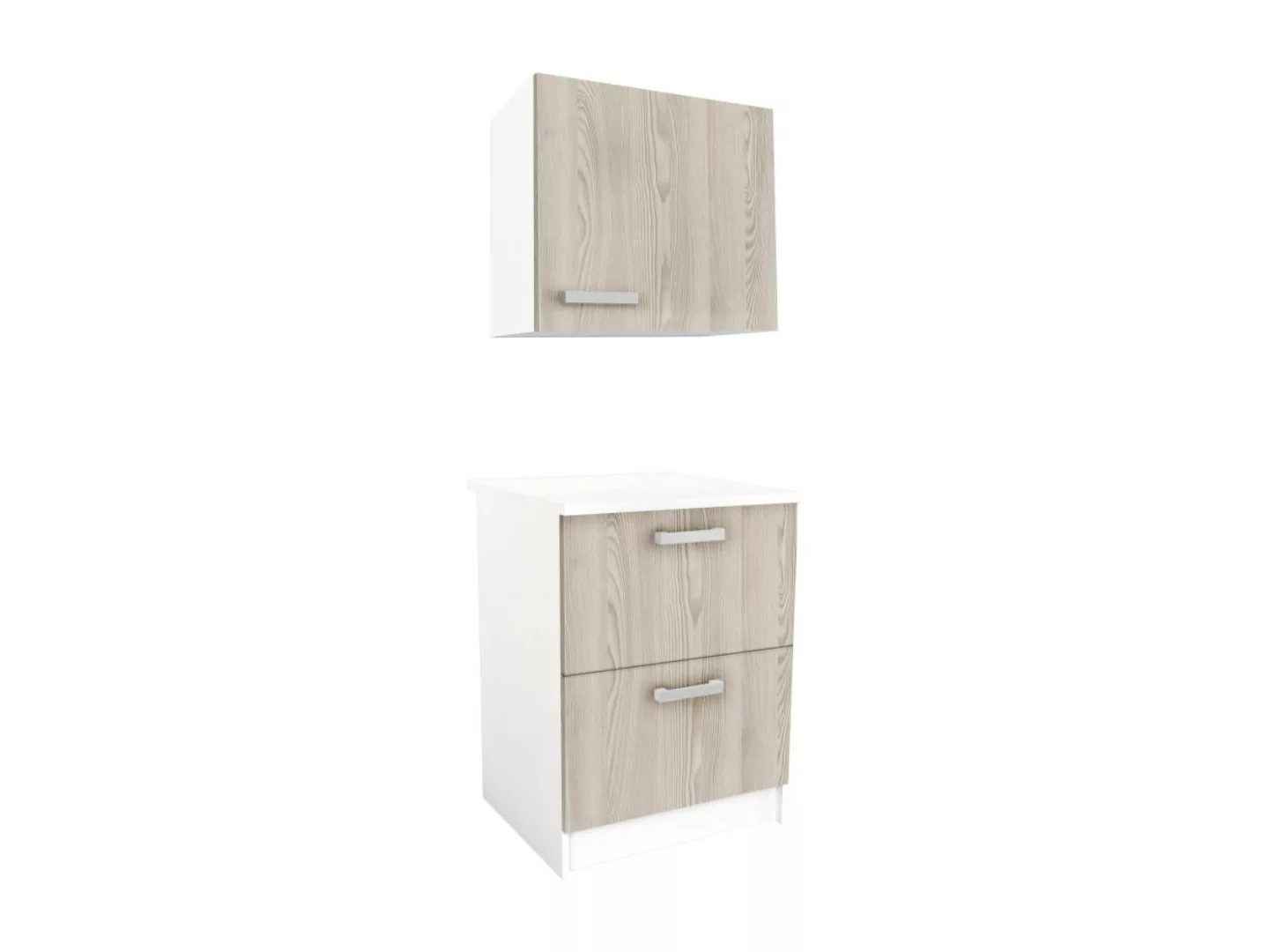 Küchenschränke TRATTORIA - 1 Unterschrank & 1 Oberschrank - Holzfarben & We günstig online kaufen