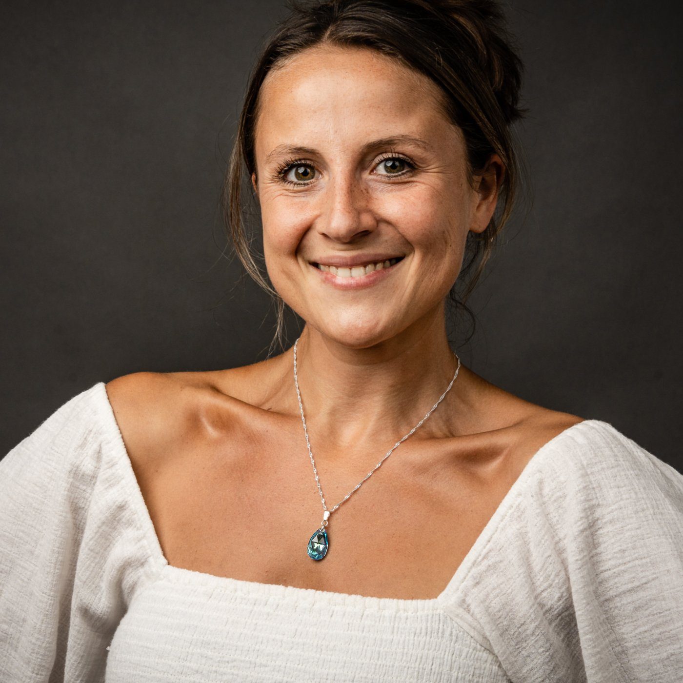 Schöner-SD Kette mit Anhänger Tropfen Kristall günstig online kaufen