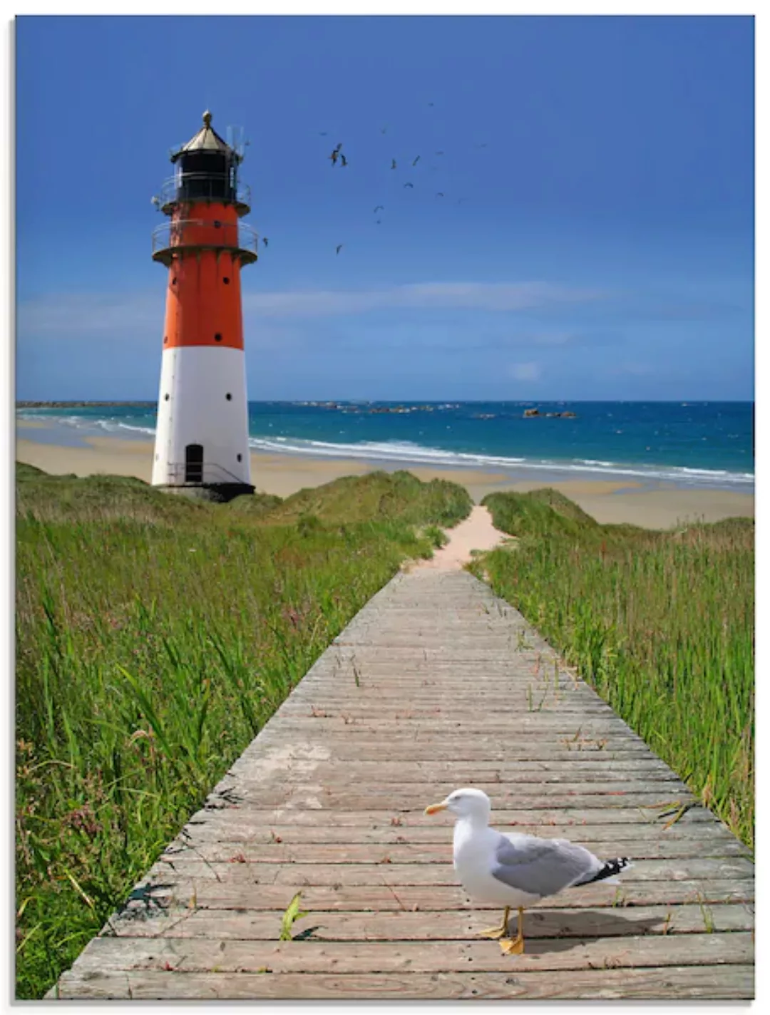 Artland Glasbild »Der Weg zum Meer«, Gebäude, (1 St.), in verschiedenen Grö günstig online kaufen