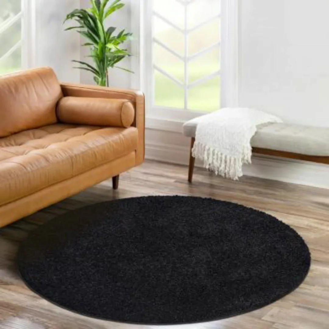 carpet city® Shaggy Hochflor Teppich - Schwarz - Flauschig-Weich - Langflor günstig online kaufen