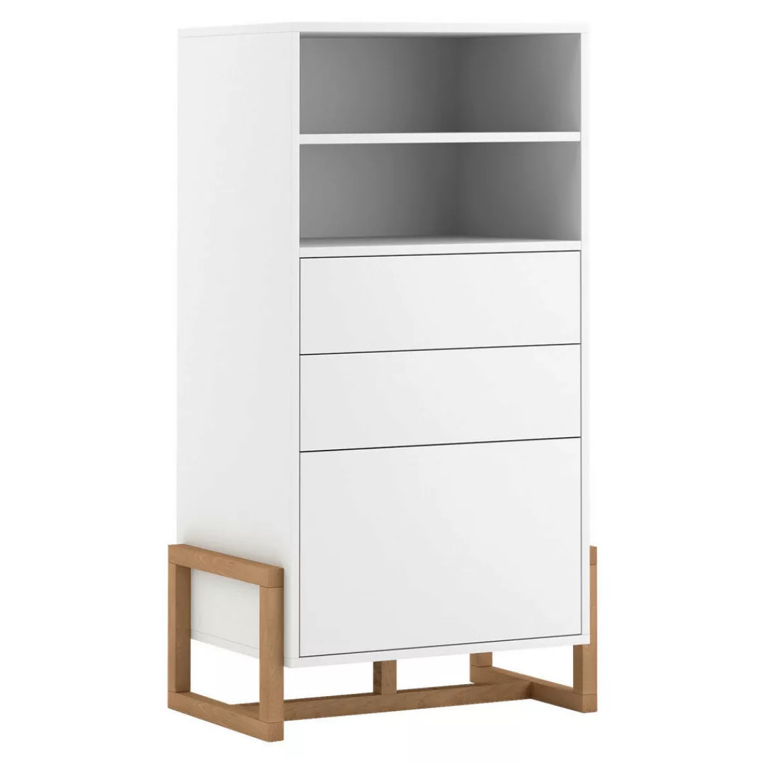 Highboard Oslo weiß matt Eiche Nachbildung B/H/T: ca. 63,4x115,7x42 cm günstig online kaufen