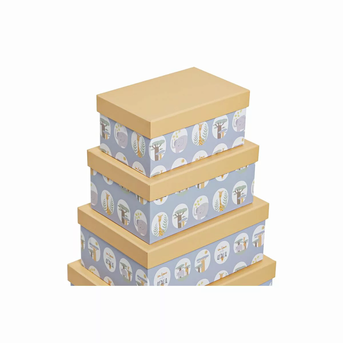 Satz Stapelbarer Organizerboxen Dkd Home Decor Tiere Blau Pappe (43,5 X 33, günstig online kaufen