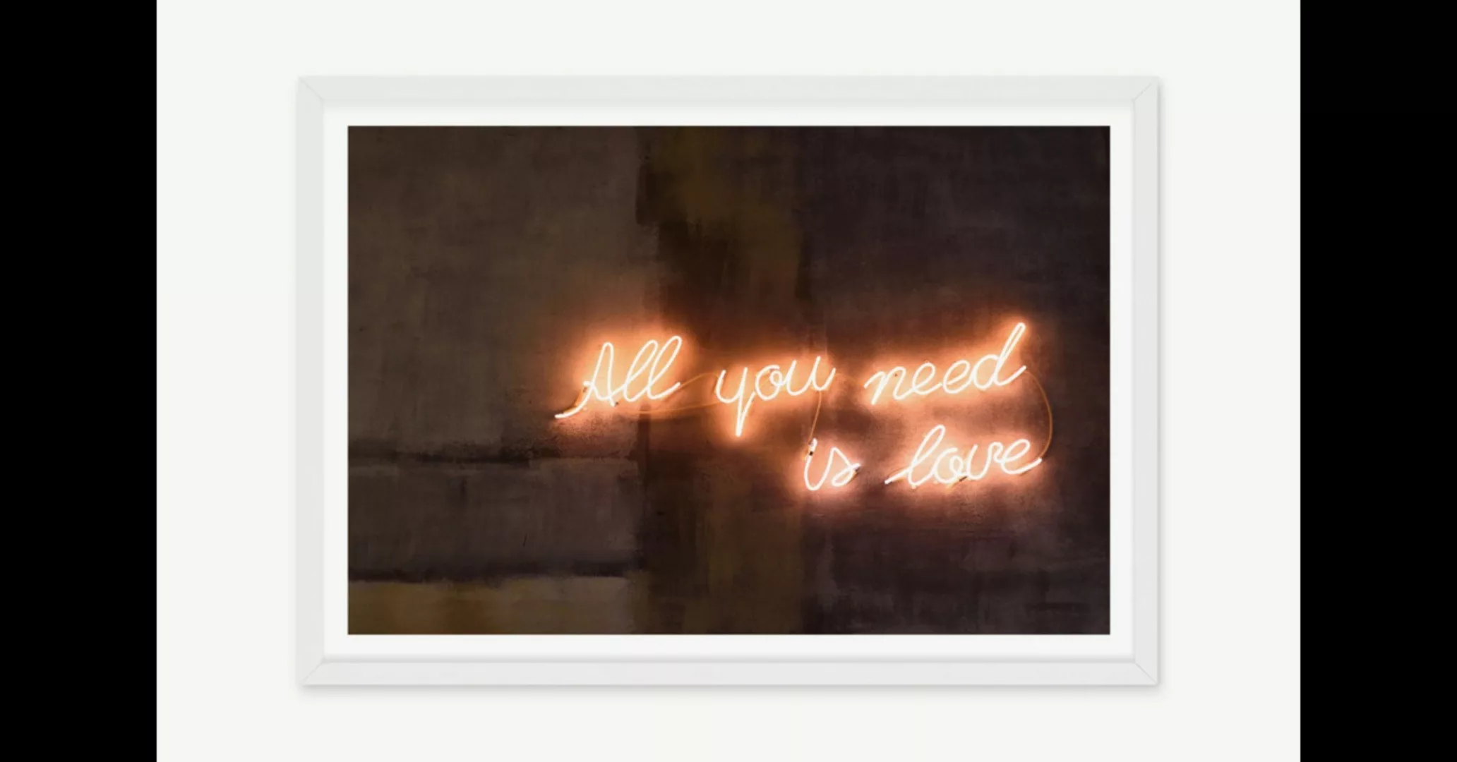 All You Need Is Love Neon Typography gerahmter Kunstdruck (A2) - MADE.com günstig online kaufen