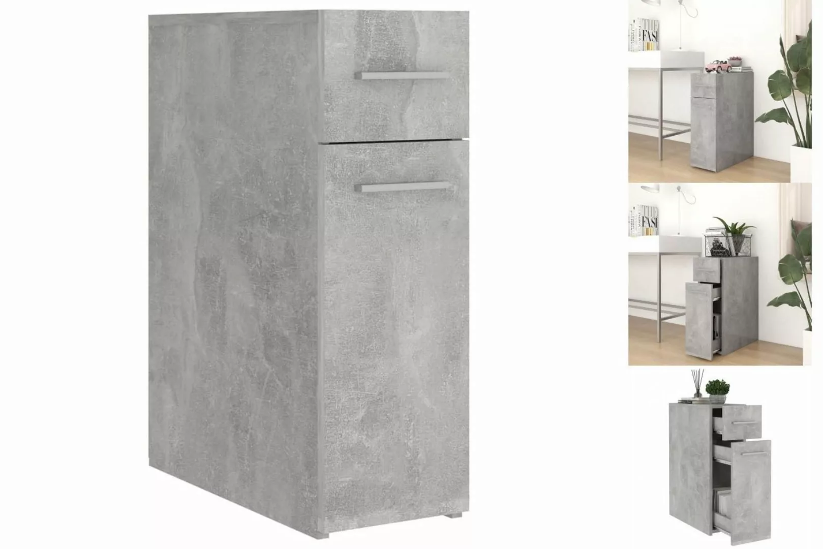 vidaXL Aktenschrank Apothekerschrank Betongrau 20x45,5x60 cm Spanplatte günstig online kaufen