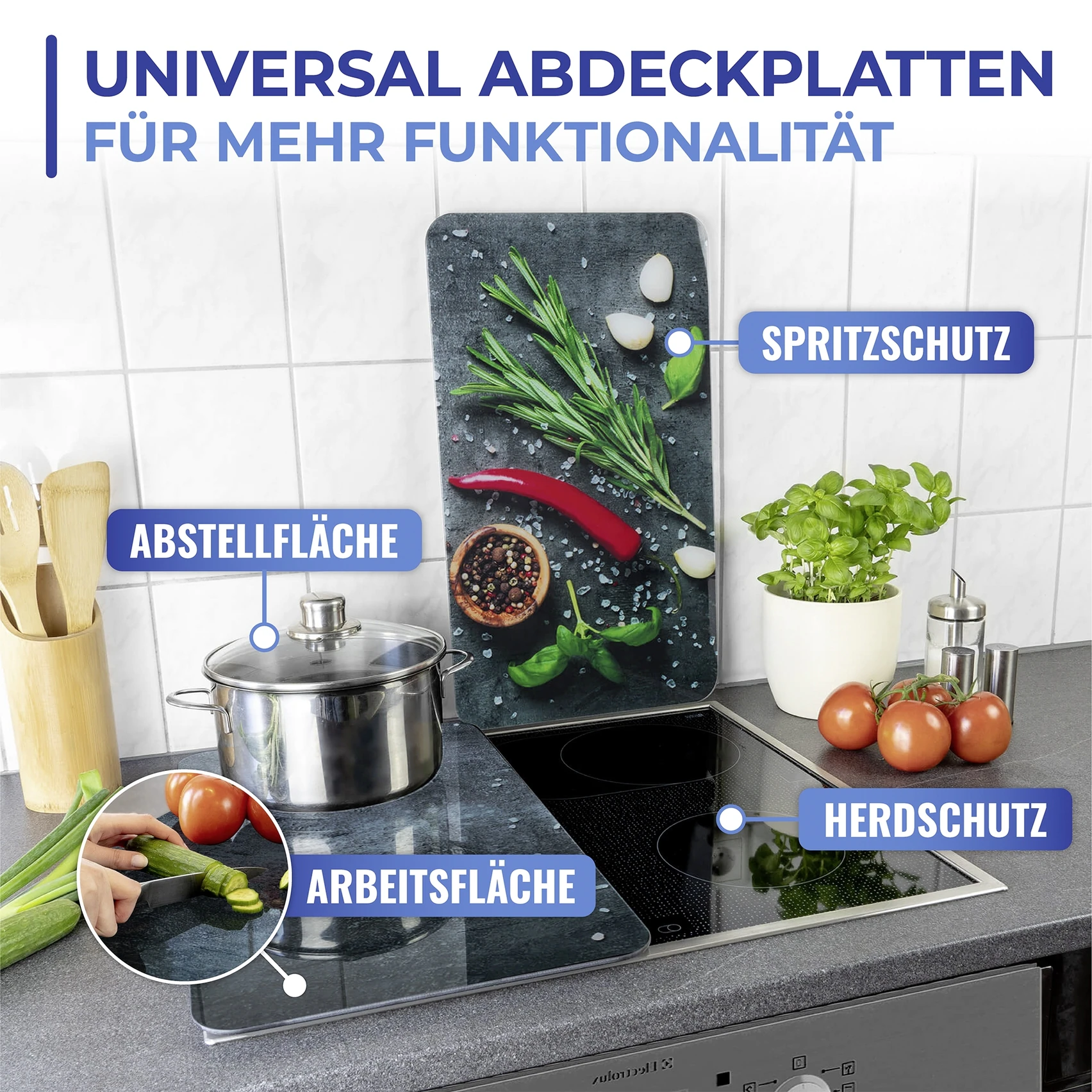 Maximex Herd-Abdeckplatte "Universal Modell Rosmarin", (Set, 2 tlg.), Herda günstig online kaufen