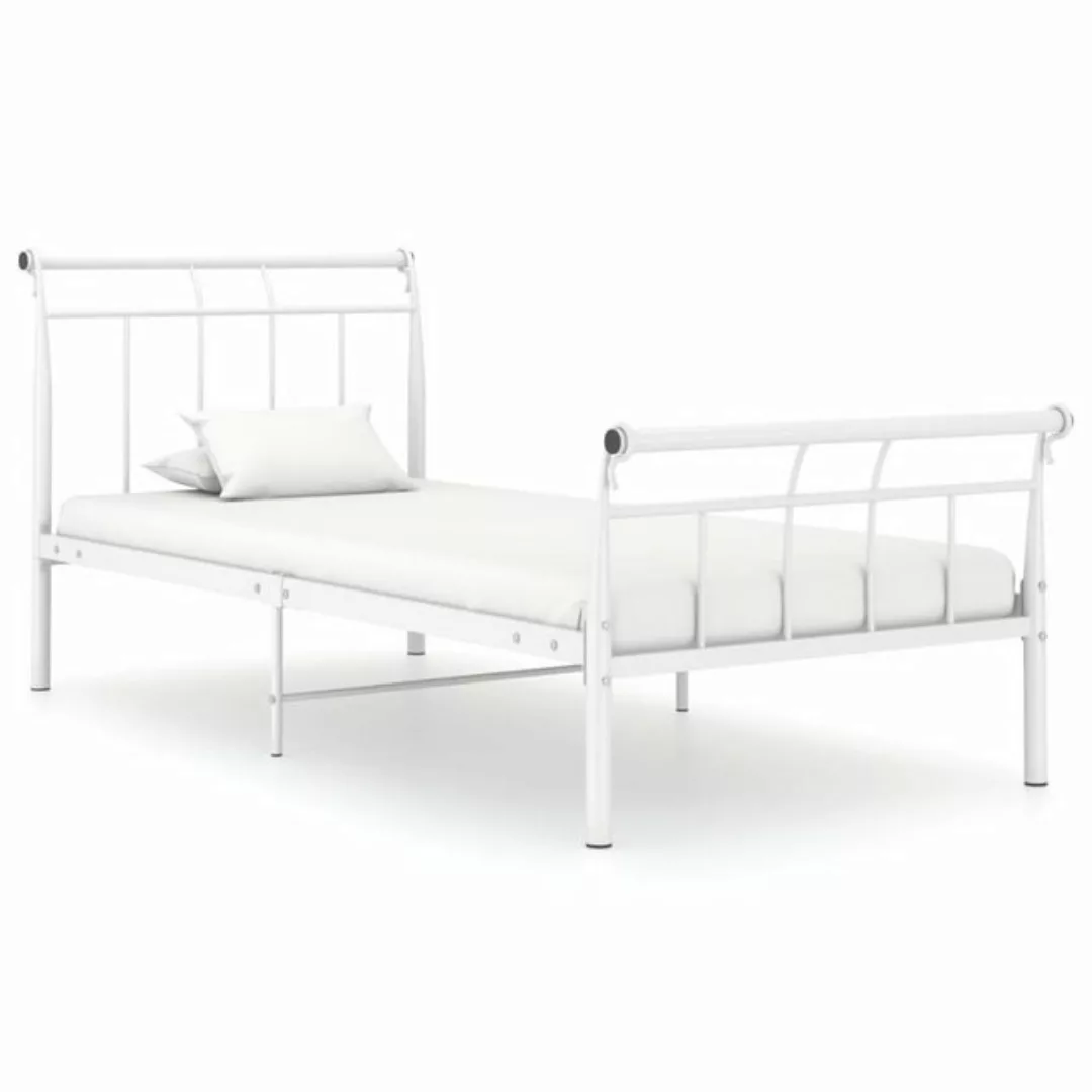 furnicato Bett Bettgestell Weiß Metall 100x200 cm günstig online kaufen