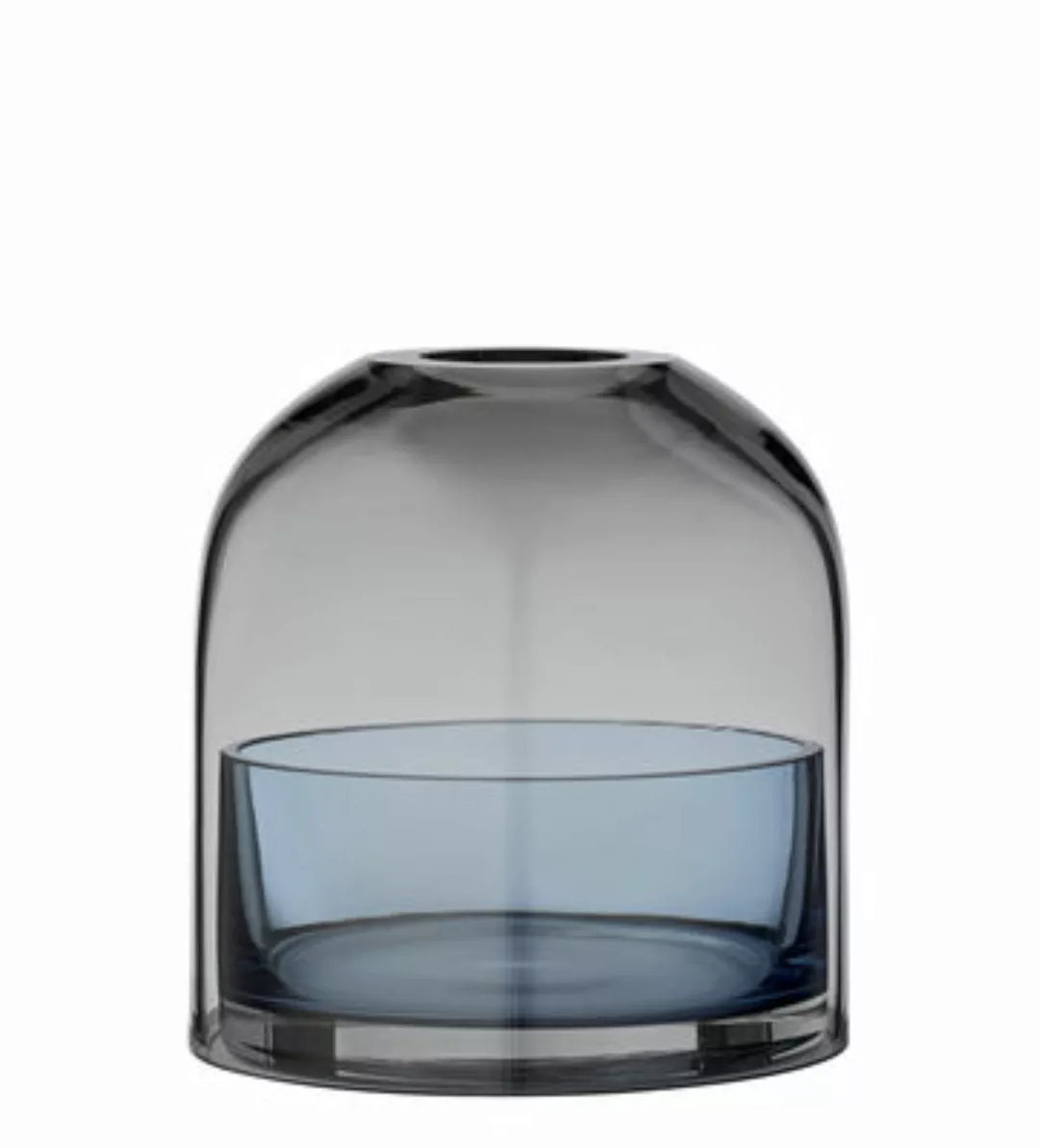 Windlicht Tota Small glas grau blau / Glas - H 10 cm - AYTM - Grau günstig online kaufen