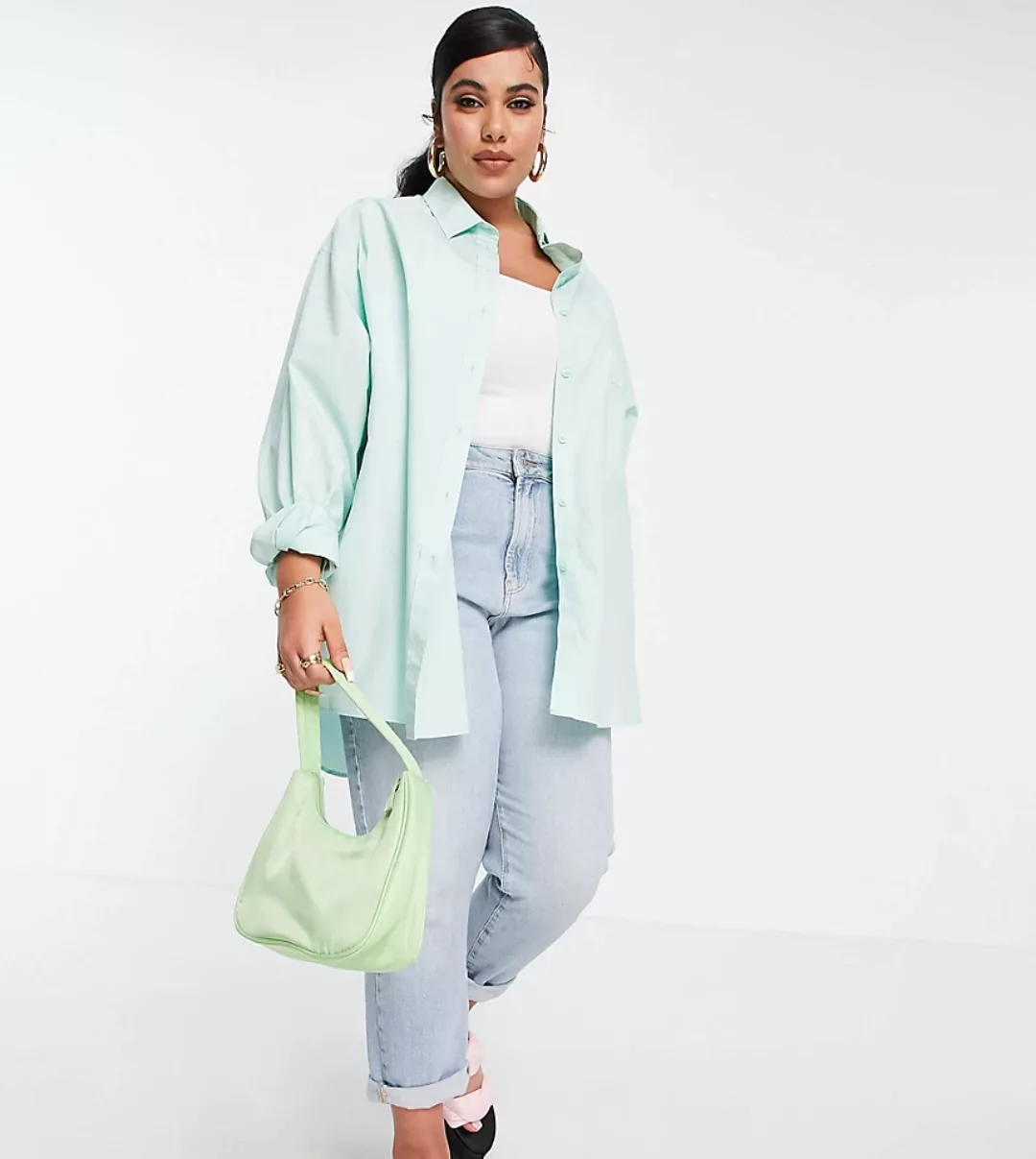 COLLUSION Plus – Exklusives, gefärbtes Oversize-Hemd aus Bio-Baumwolle in H günstig online kaufen
