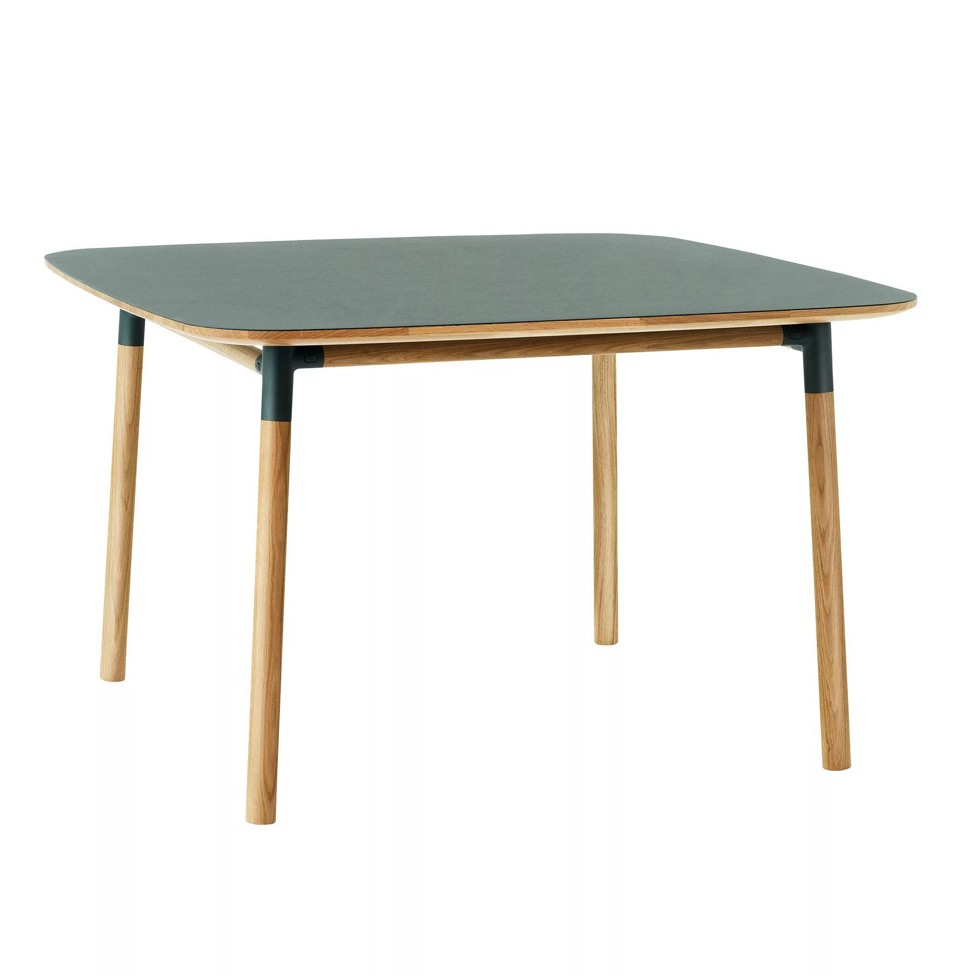 Normann Copenhagen - Form Esstisch 120x120cm - grün/eiche/Tischplatte Linol günstig online kaufen