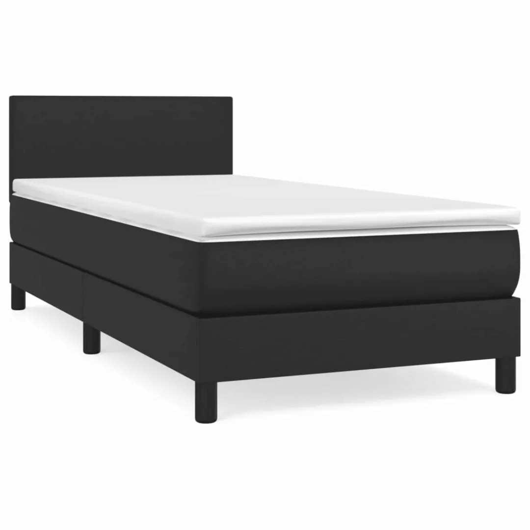 Vidaxl Boxspringbett Mit Matratze Schwarz 100x200 Cm Kunstleder günstig online kaufen