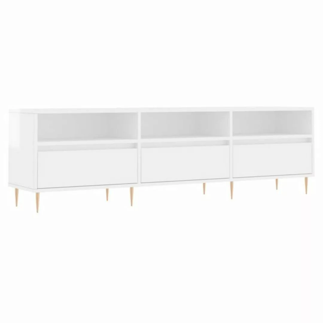 furnicato TV-Schrank Hochglanz-Weiß 150x30x44,5 cm Holzwerkstoff günstig online kaufen