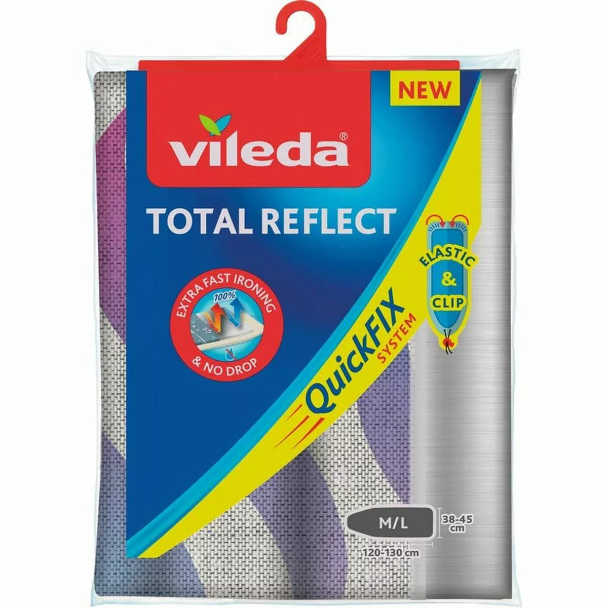 Bügelbrettbezug Vileda 163263 Total Reflect Grau (130 X 45 Cm) günstig online kaufen