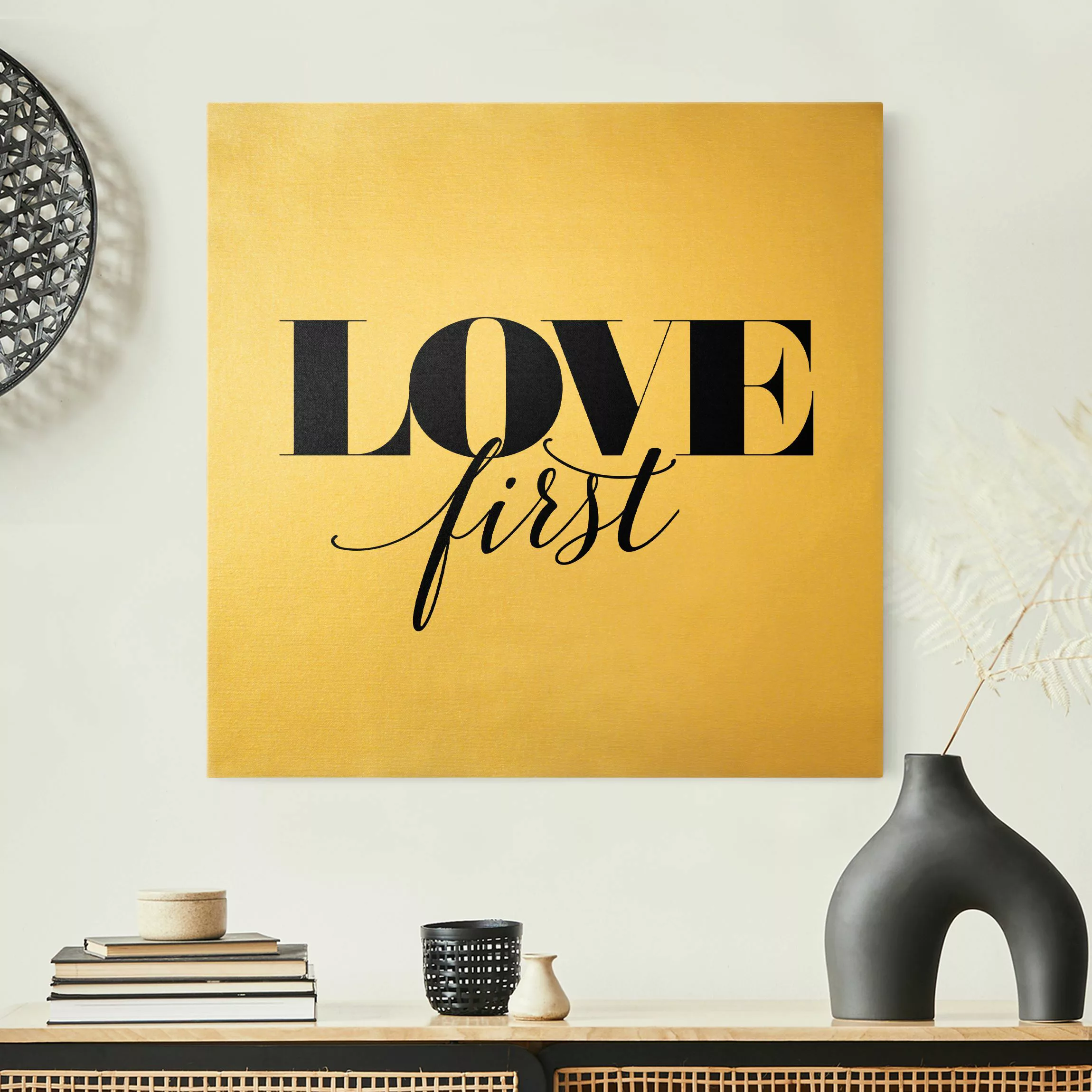 Leinwandbild Gold Love first günstig online kaufen