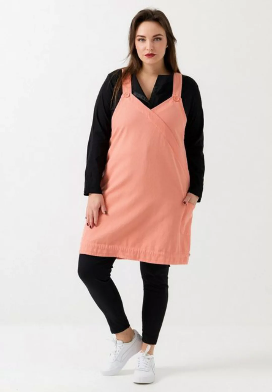 Kekoo Latzkleid A-Linie Kleid aus reiner Baumwolle 'Verde' günstig online kaufen