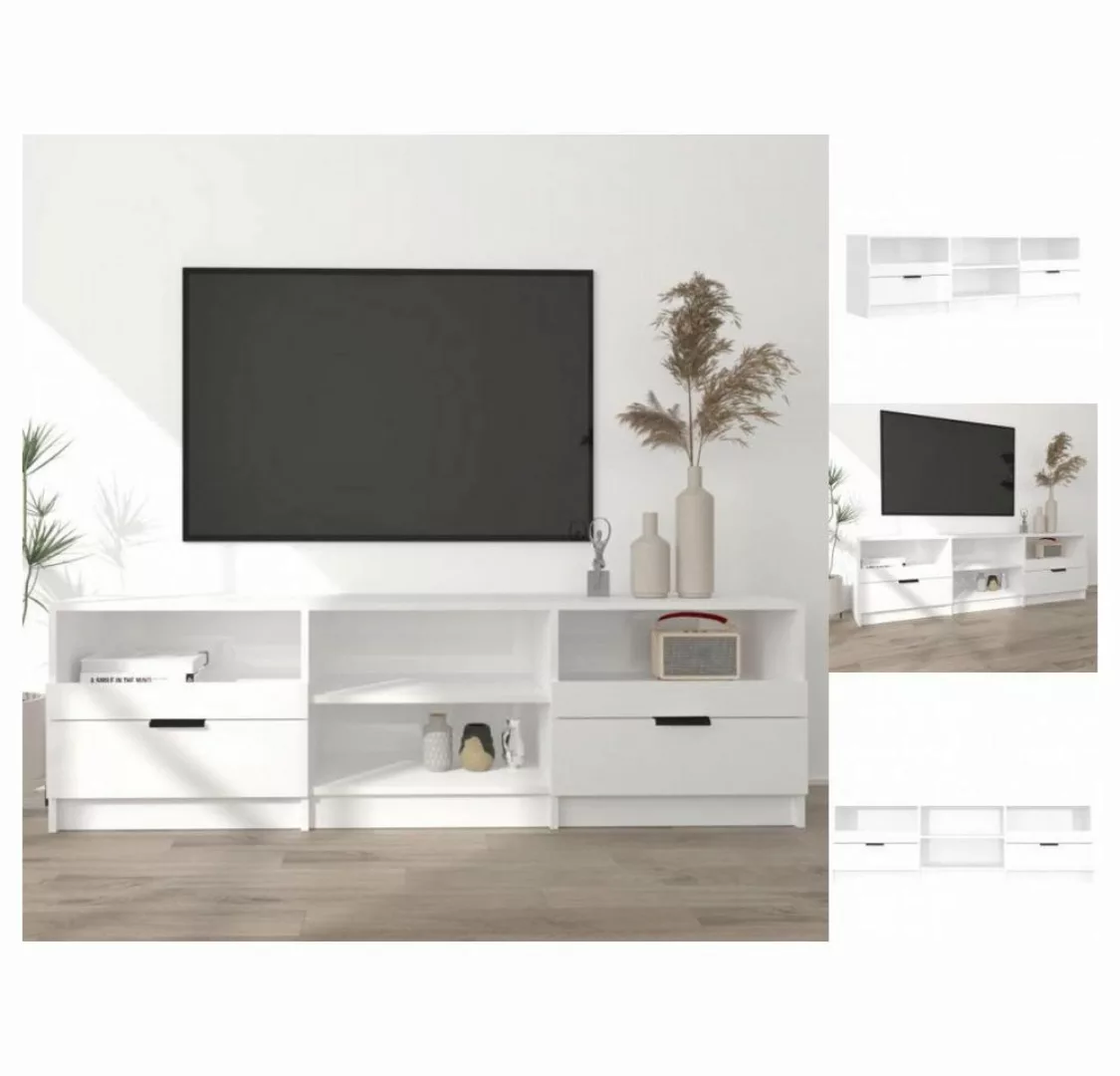 vidaXL TV-Schrank TV-Schrank Hochglanz-Weiß 150x33,5x45 cm Spanplatte Lowbo günstig online kaufen