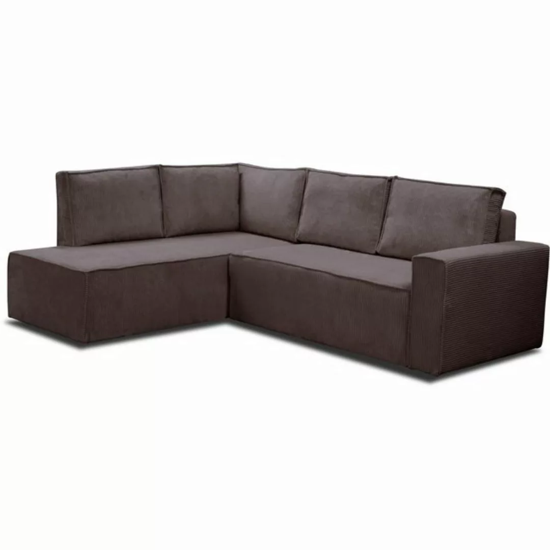 Beautysofa Ecksofa Modernes stilvolles bequemes ausziehbares Ecksofa BADO L günstig online kaufen