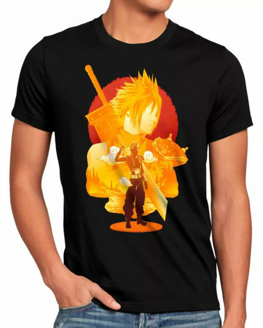 style3 Print-Shirt Herren T-Shirt Brave Sword Fighter final fantasy 7 choco günstig online kaufen