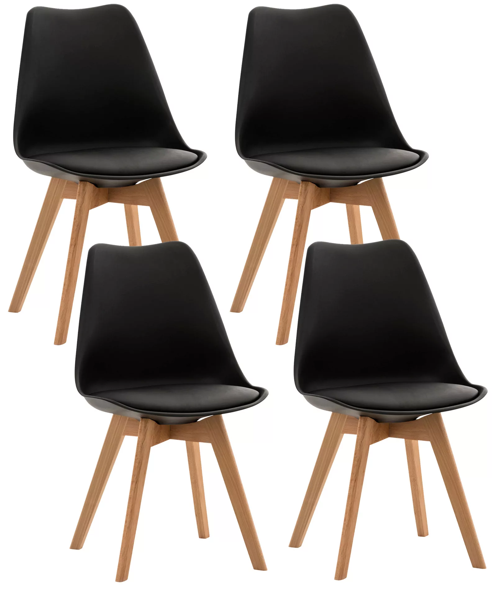 4er Set Stuhl Linares Schwarz günstig online kaufen