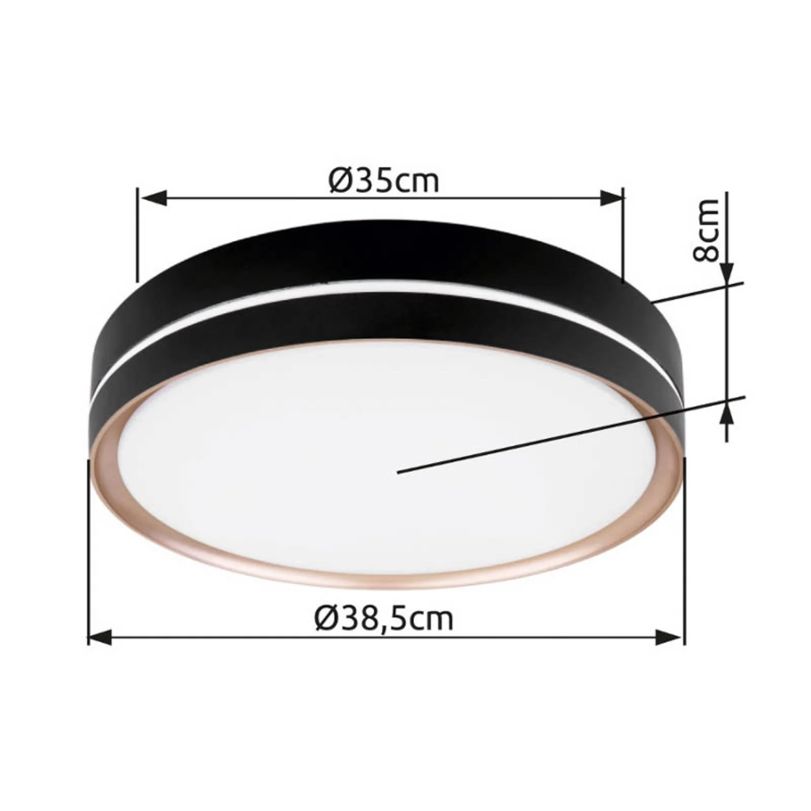 LED-Deckenlampe Manni, Ø 39 cm, schwarz/bronzefarben, CCT günstig online kaufen