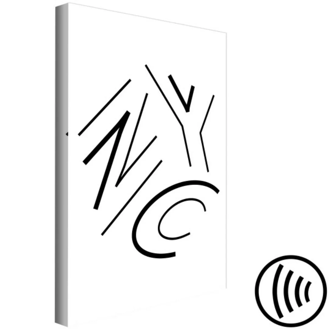 Leinwandbild Die Stadt, die niemals schläft – NYC Schwarz-Weiß-Schriftzug X günstig online kaufen
