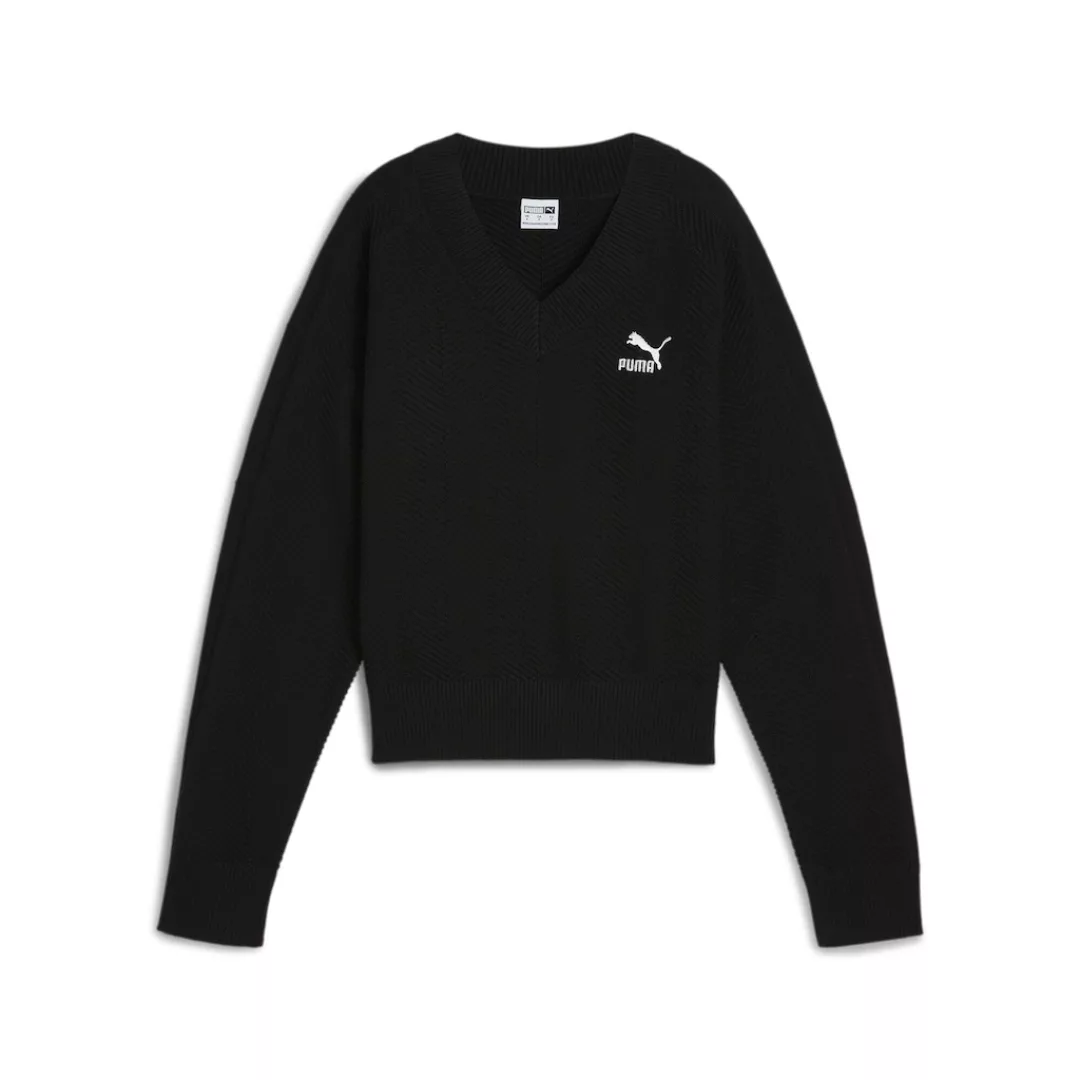 PUMA Sweatshirt "T7 Gestricktes Oberteil mit Rundhalsausschnitt Damen" günstig online kaufen