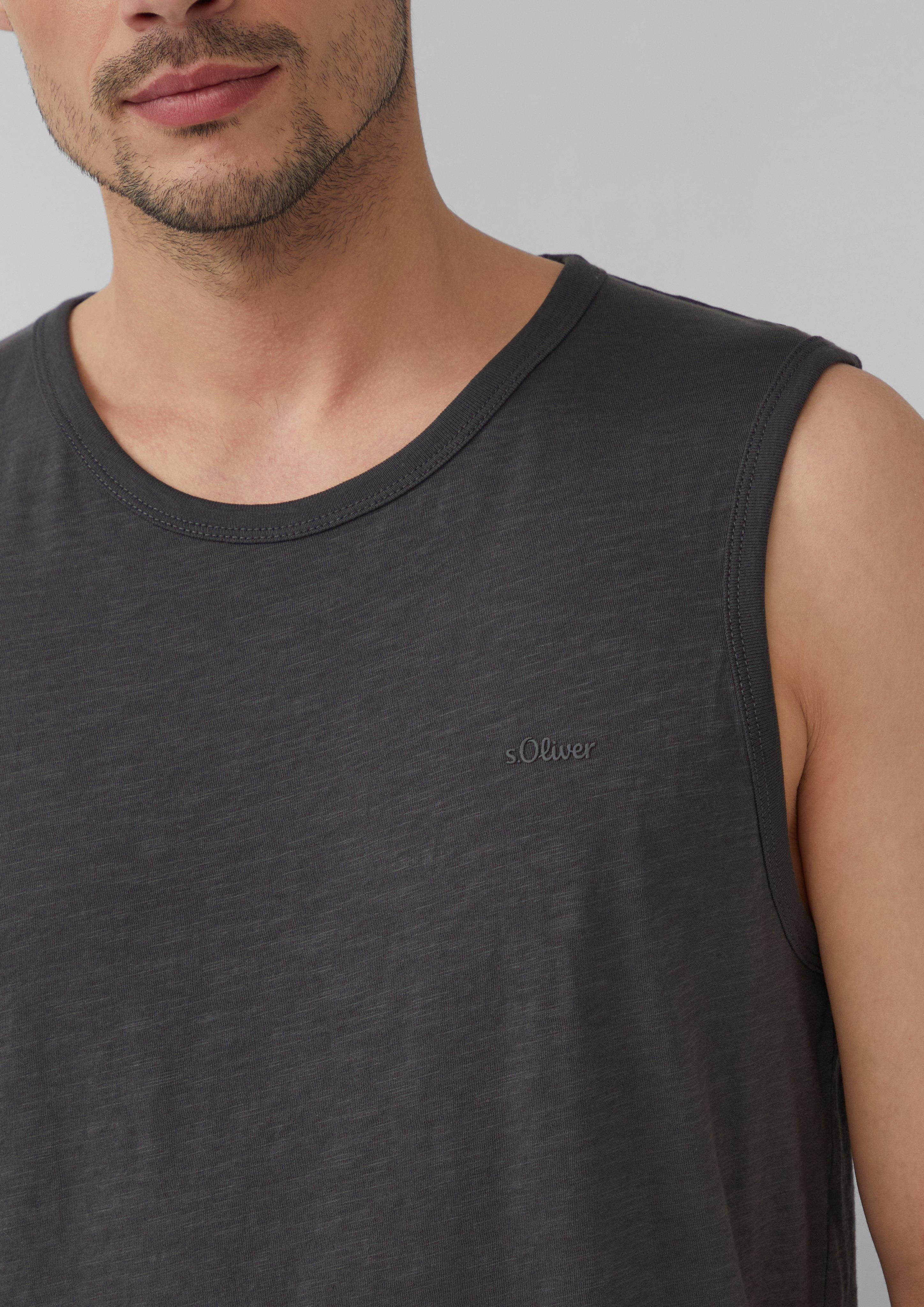 s.Oliver Shirttop Baumwoll-Tanktop mit Flammgarnstruktur günstig online kaufen