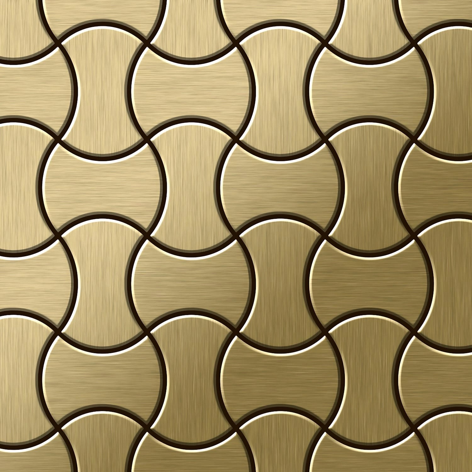 ALLOY Mosaik Fliese Massiv Metall Titan Gebürstet Gold 1,6mm Stark Infinit- günstig online kaufen