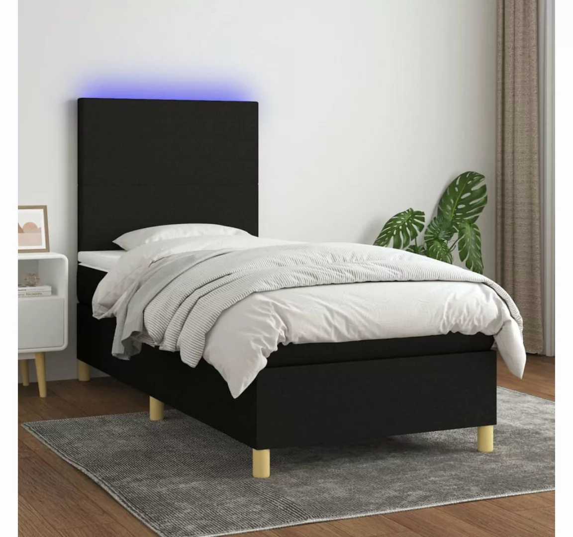 vidaXL Boxspringbett Bett Boxspringbett mit Matratze & Topper & LED (80 x 2 günstig online kaufen