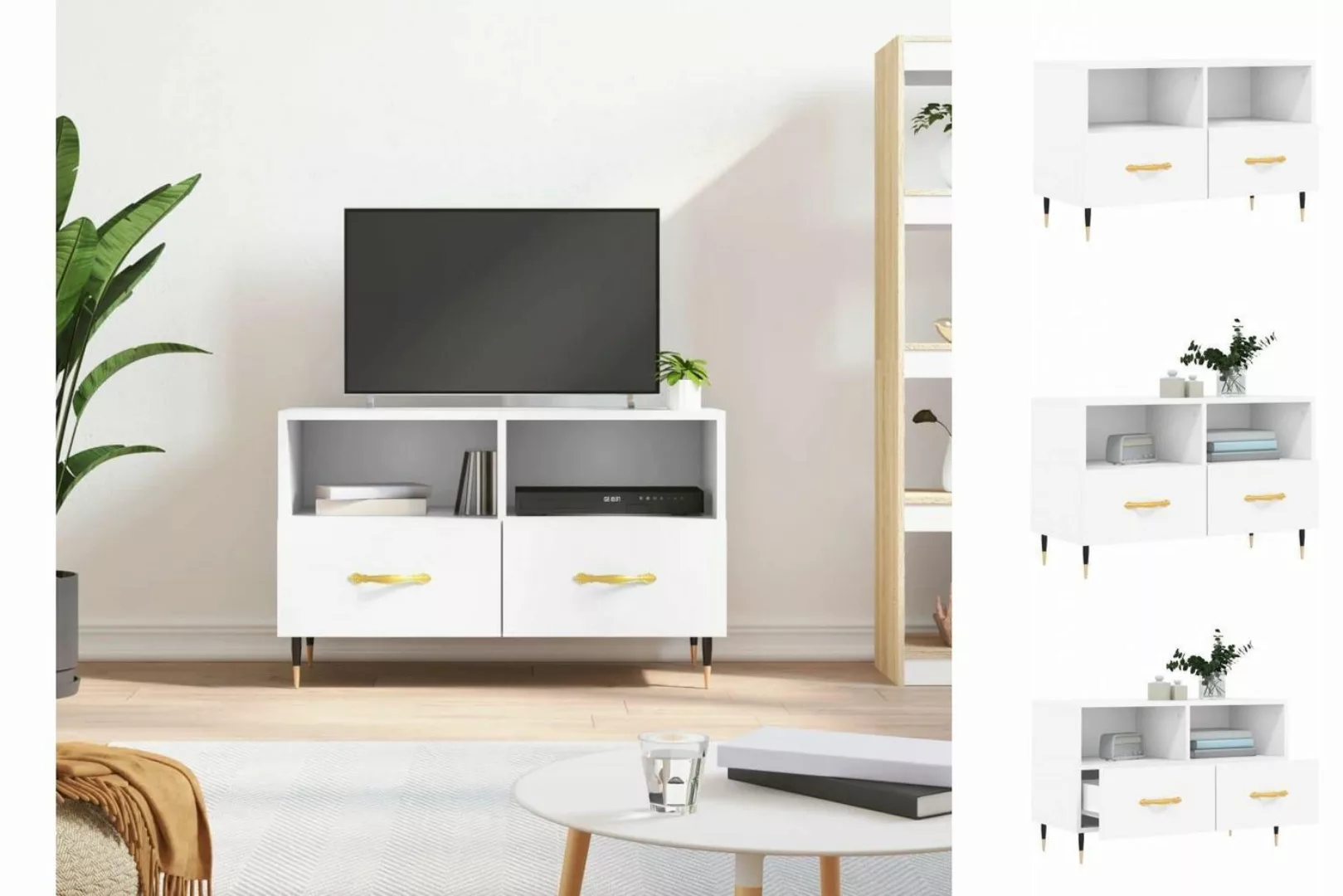 vidaXL TV-Schrank TV-Schrank Weiß 80x36x50 cm Spanplatte günstig online kaufen