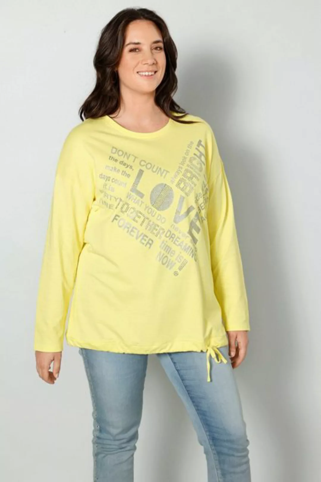 MIAMODA Sweatshirt Sweatshirt LOVE Saum-Bindeband günstig online kaufen