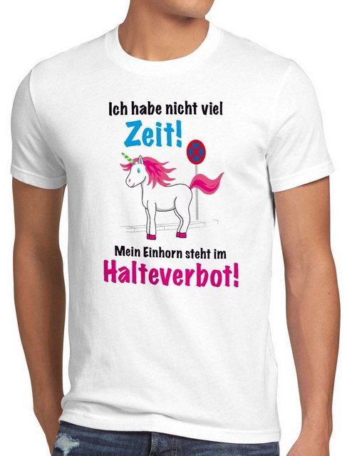 style3 T-Shirt Keine Zeit Einhorn im Halteverbot Unicorn steht Parken Spruc günstig online kaufen