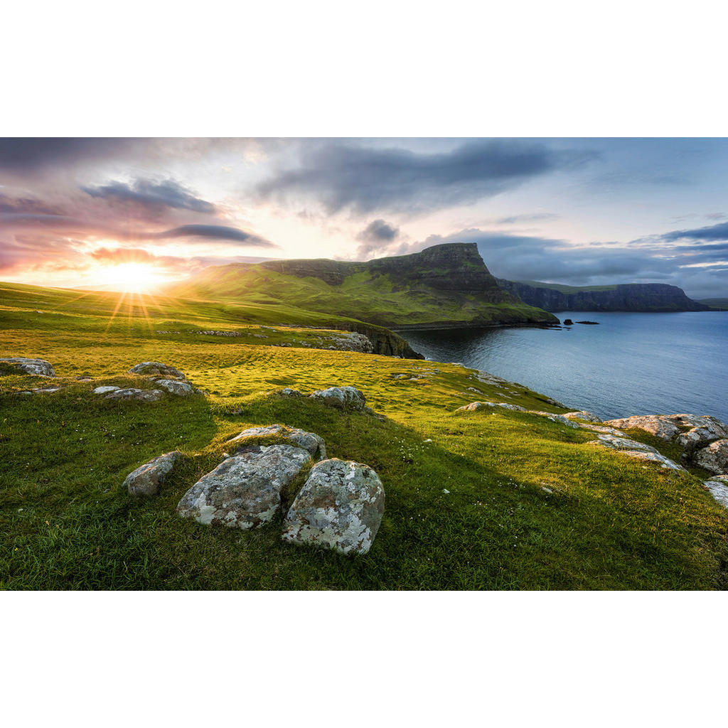 Sanders & Sanders Fototapete Landschaft Grün und Blau 450 x 280 cm 612665 günstig online kaufen