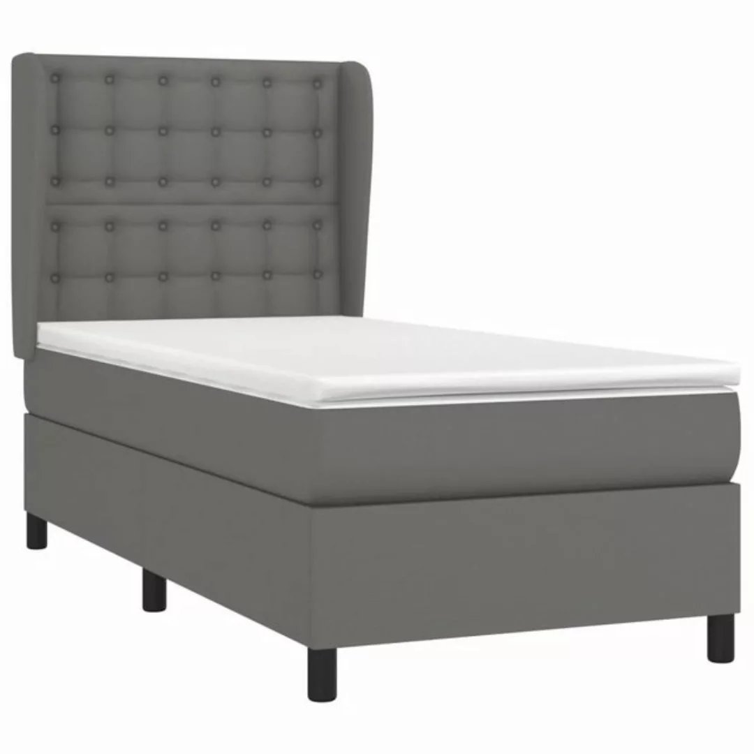 vidaXL Boxspringbett mit Matratze Grau 80x200 cm Kunstleder1466718 günstig online kaufen