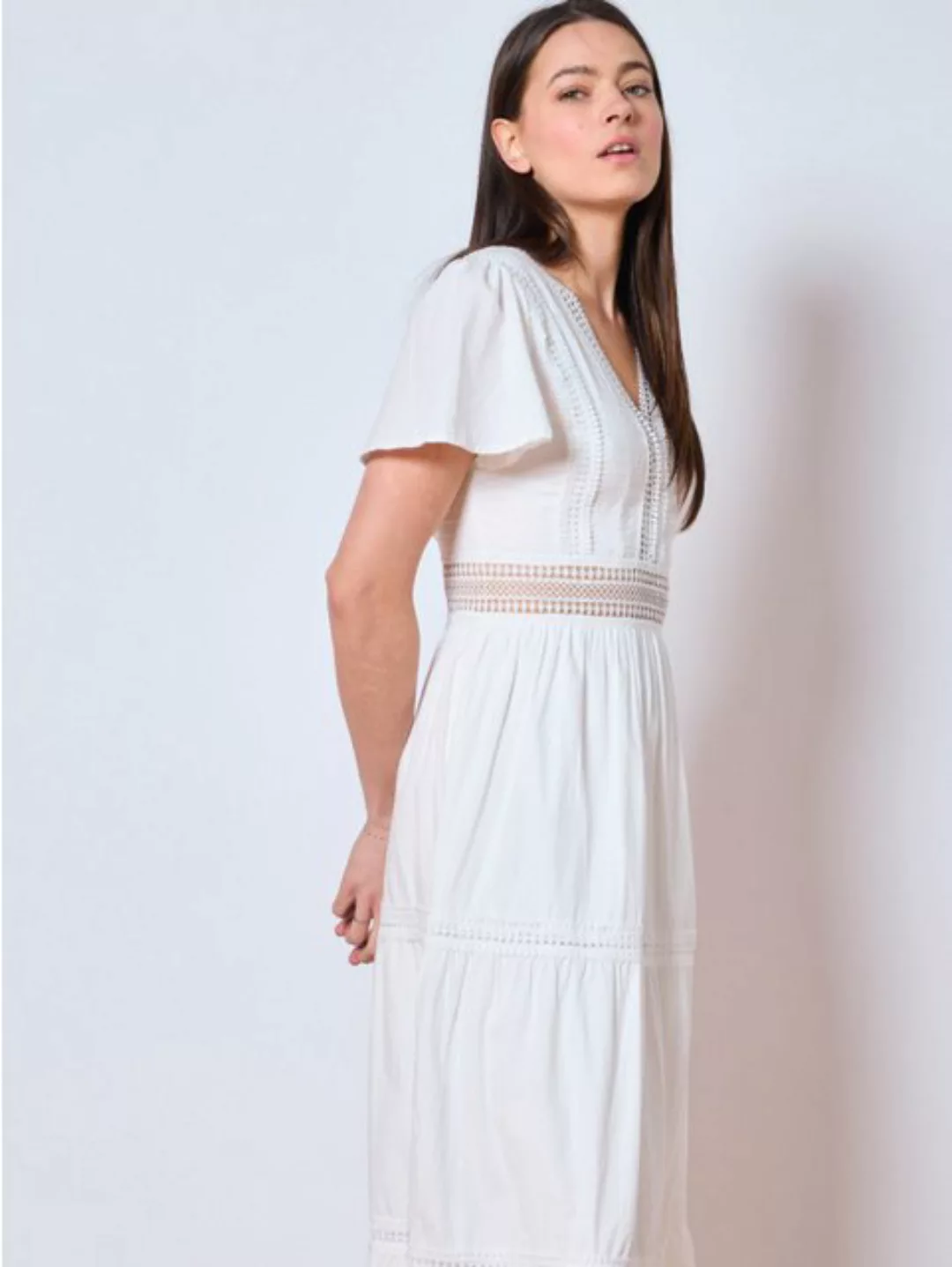 ANNIS Fashion & Accessoires Maxikleid "JUSTINE" (1-tlg) Baumwolle günstig online kaufen