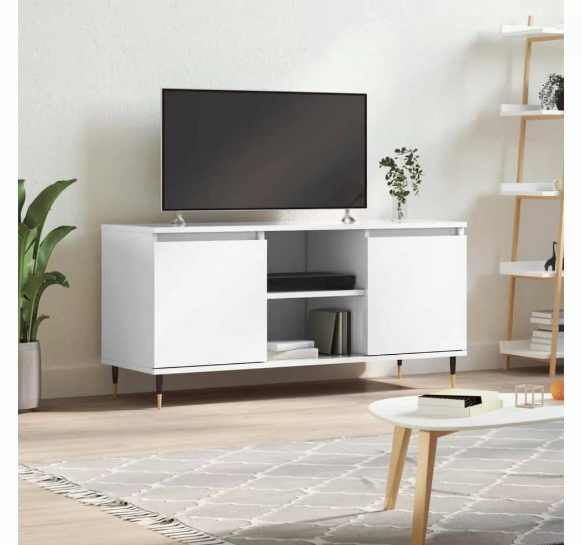 vidaXL TV-Schrank TV-Schrank Hochglanz-Weiß 104x35x50 cm Spanplatte günstig online kaufen