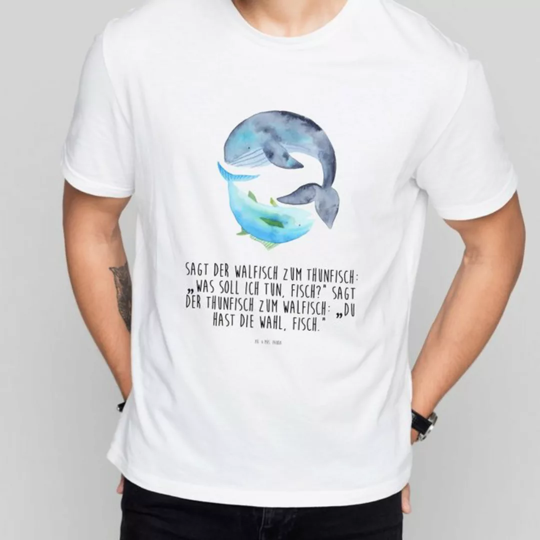 Mr. & Mrs. Panda T-Shirt Walfisch & Thunfisch - Weiß - Geschenk, Tiere, Tie günstig online kaufen