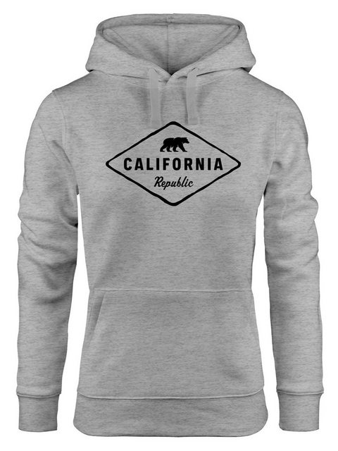 Neverless Hoodie Hoodie Damen California Republic Bear Badge Bär Sunshine S günstig online kaufen