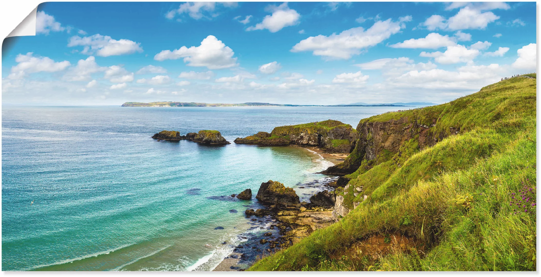 Artland Wandbild "Küstenweg in Carrick-a-Rede", Gewässer, (1 St.) günstig online kaufen