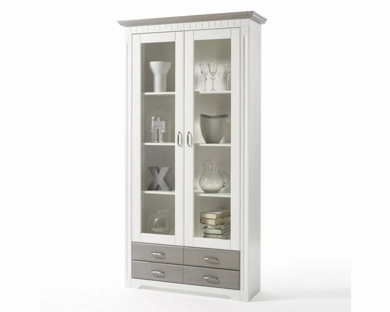 Empinio24 Vitrine Cordoba Breite 106 cm, im Landhausstil, Kiefer massiv, we günstig online kaufen