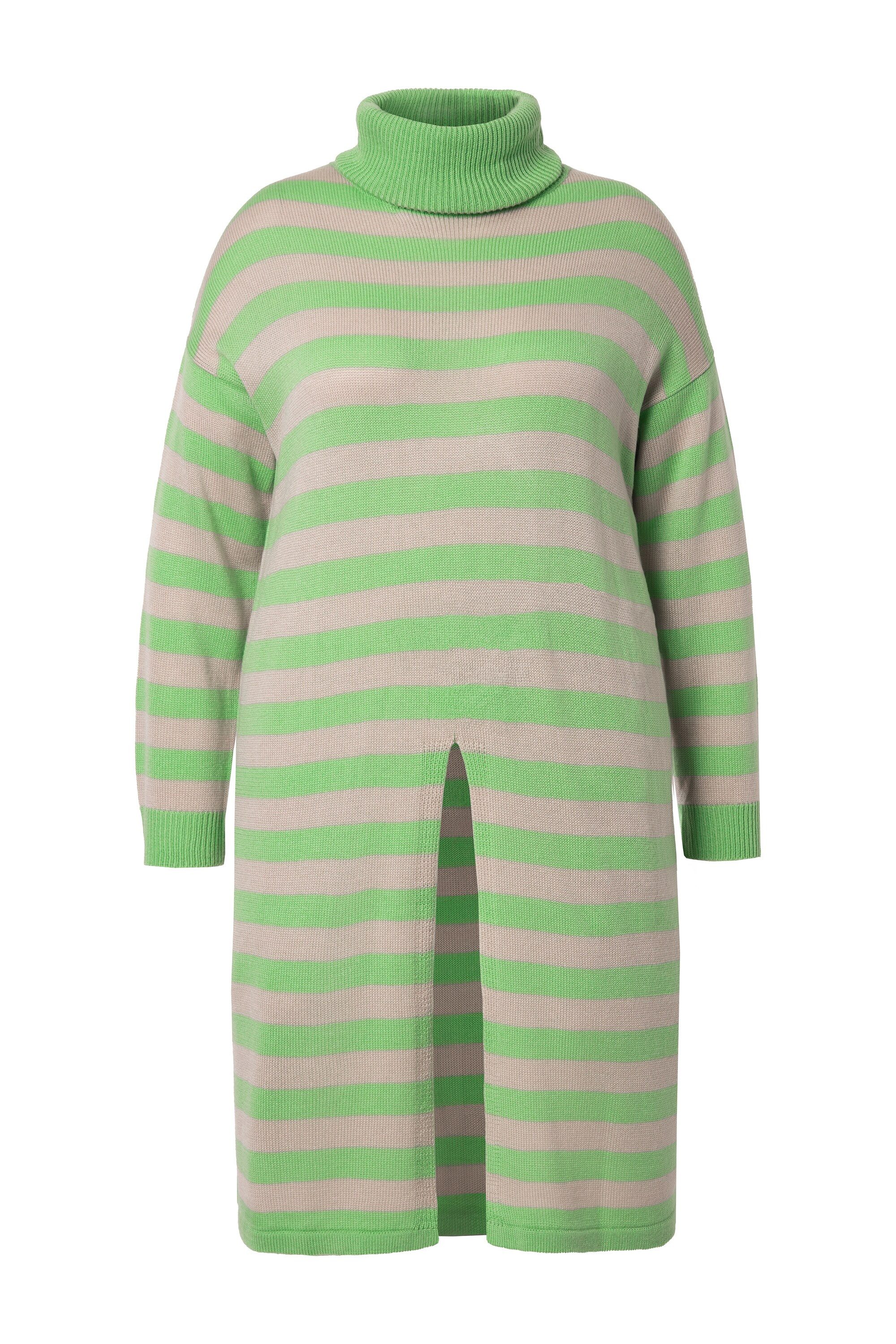 MIAMODA Strickpullover Long-Pullover A-Linie Ringel Saumschlitz günstig online kaufen