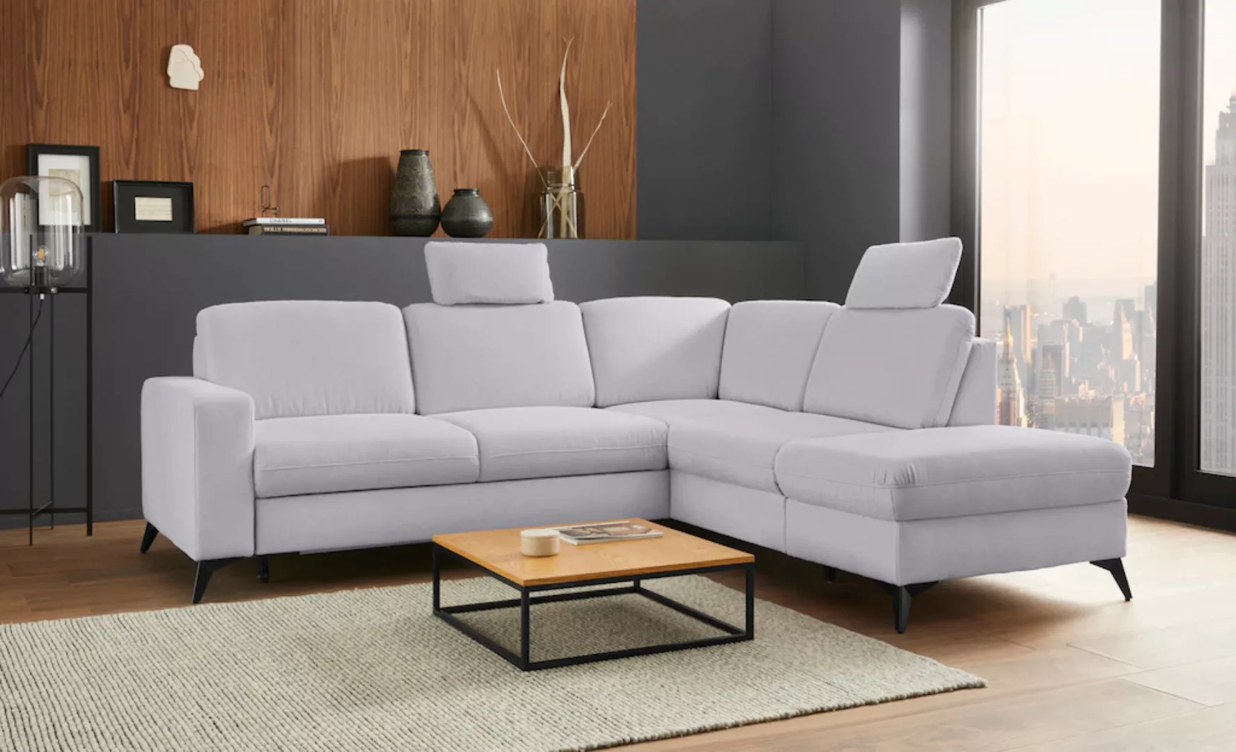 Places of Style Ecksofa Lolland L-Form, Wahlweise mit Bettfunktion und Stau günstig online kaufen