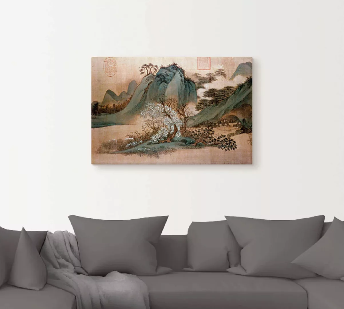 Artland Wandbild "Weiße Wolken und grüne Berge", Asien, (1 St.) günstig online kaufen