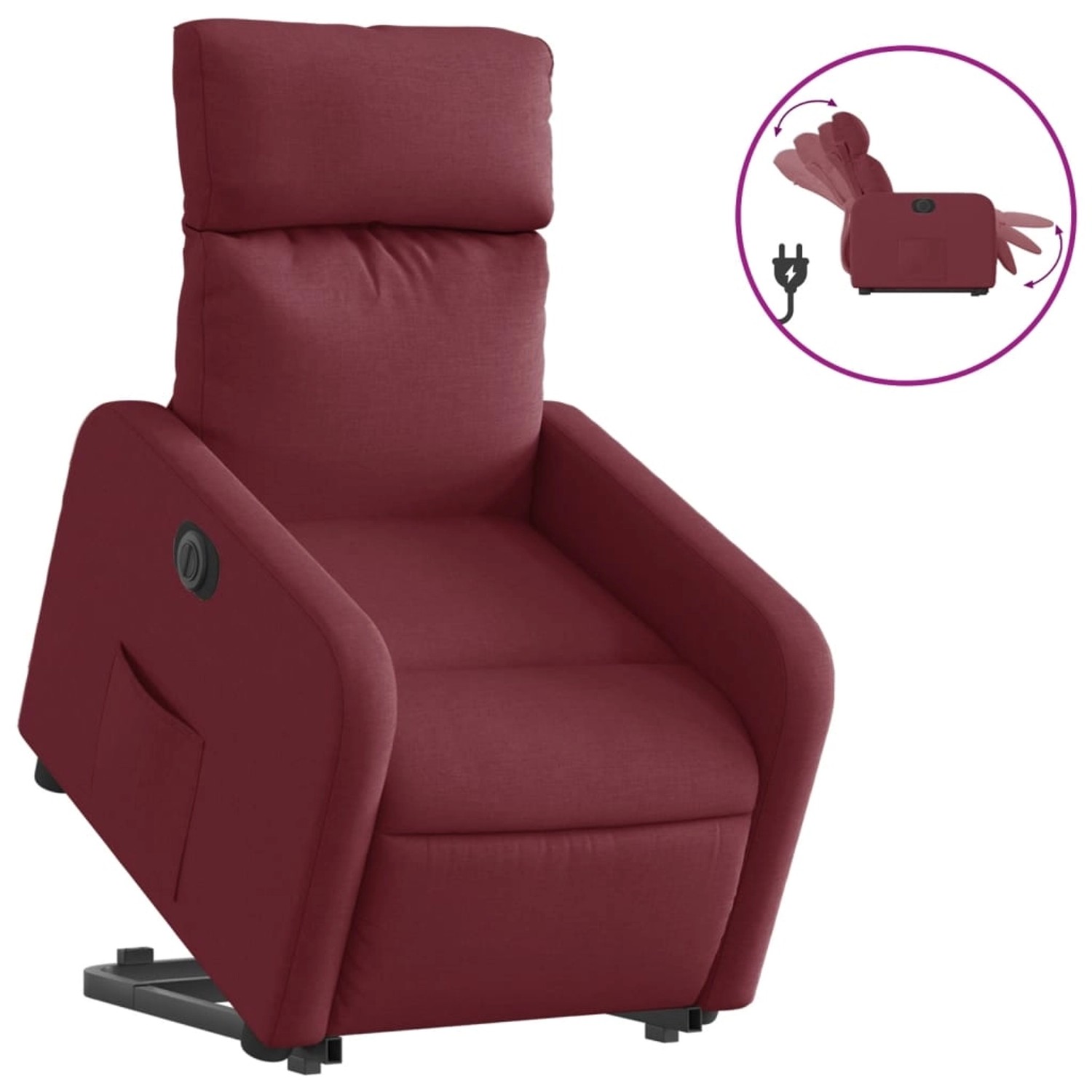 vidaXL Relaxsessel mit Aufstehhilfe Elektrisch Weißrot Stoff Modell 11 günstig online kaufen