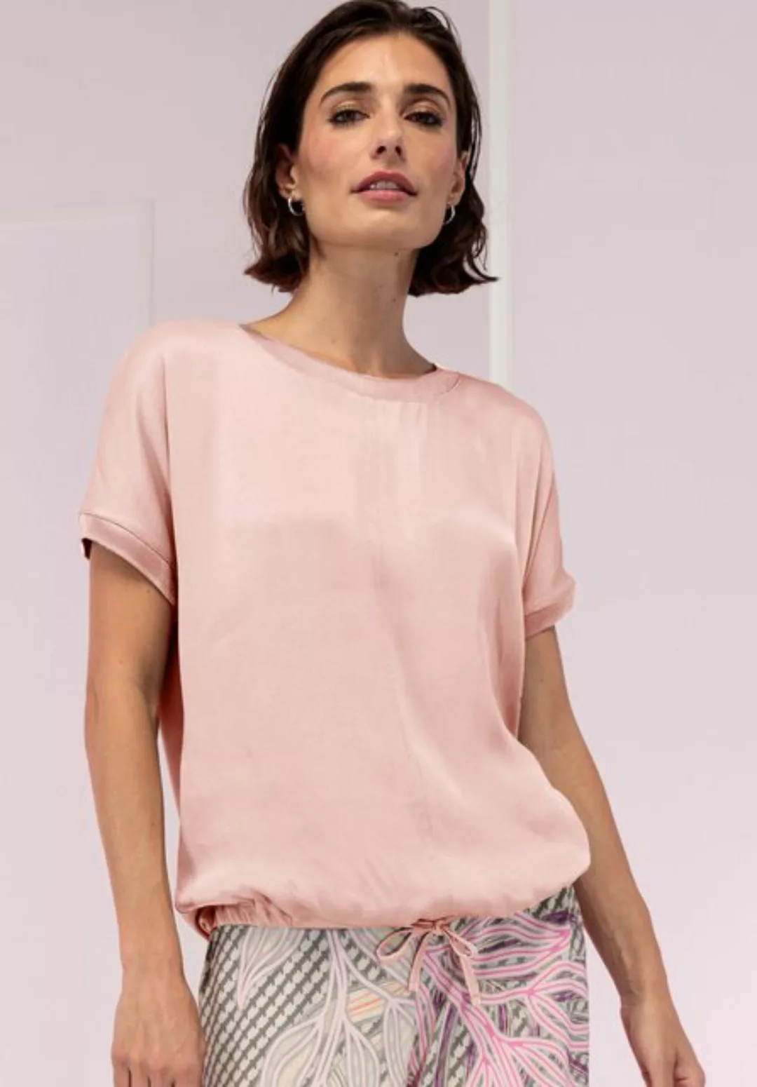 bianca Rundhalsshirt JULIE aus modernem Materialmix in Trendfarben günstig online kaufen