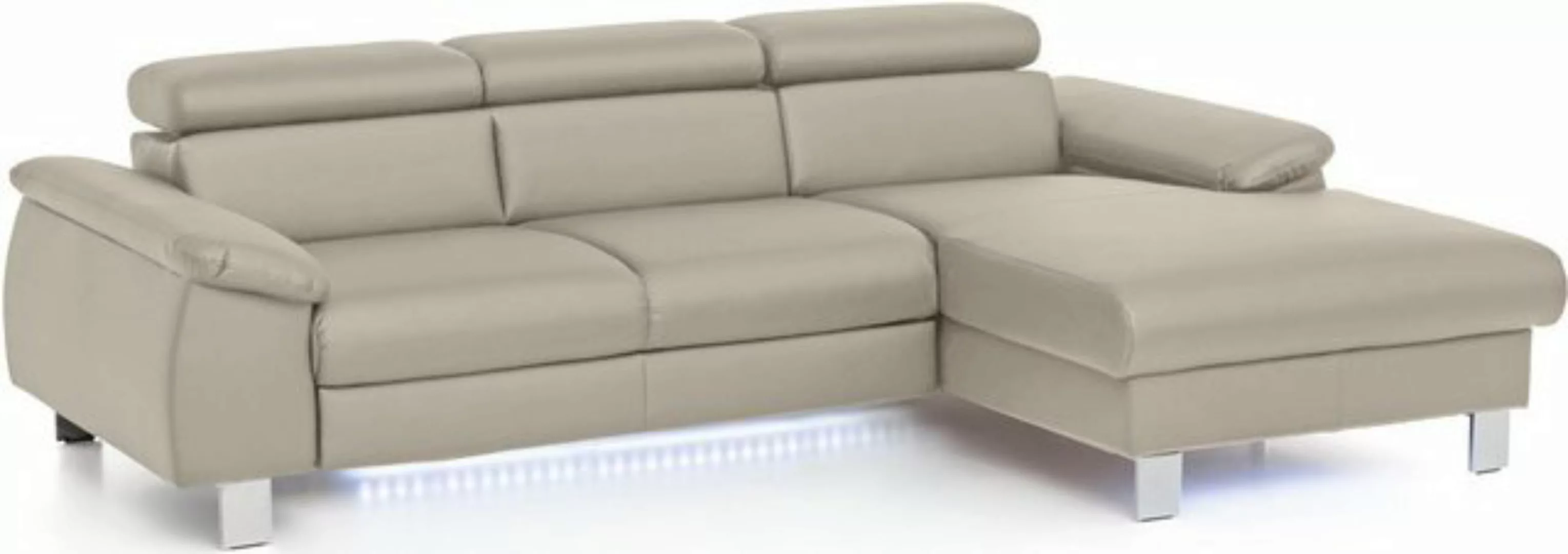 COTTA Ecksofa Komaris, Ecksofa, wahlweise mit RGB-LED-Beleuchtung und Bettf günstig online kaufen