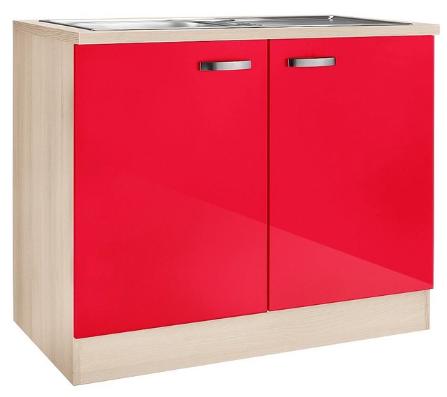 OPTIFIT Spülenschrank "Faro", mit Metallgriffen, Breite 100 cm günstig online kaufen